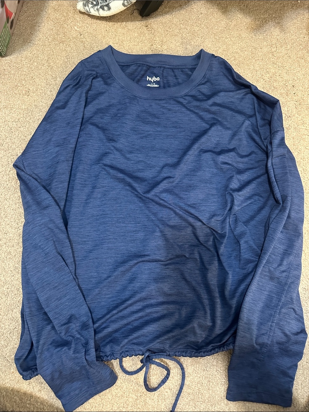 Hyba Women’s Long-Sleeve Blue Drawstring Top